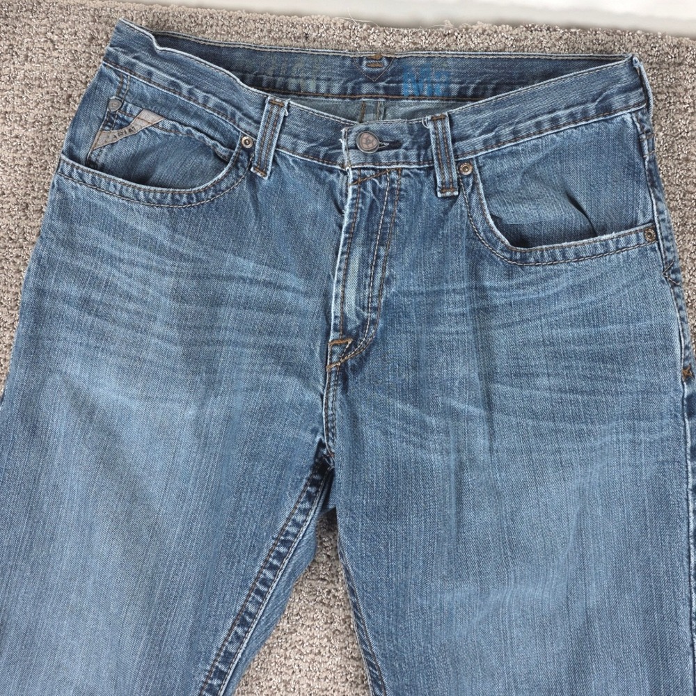 Ariat Mens M2 Straight Leg Jeans Blue Denim Size 34x34 Medium Wash Cotton - Picture 2 of 8